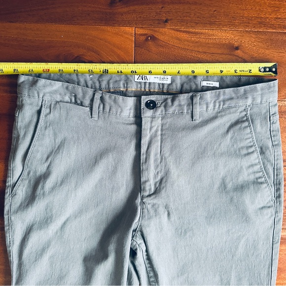 Zara Man Slim Fit Chino Stretch Travel Pants Grey Gray Size 36 - Picture 10 of 10
